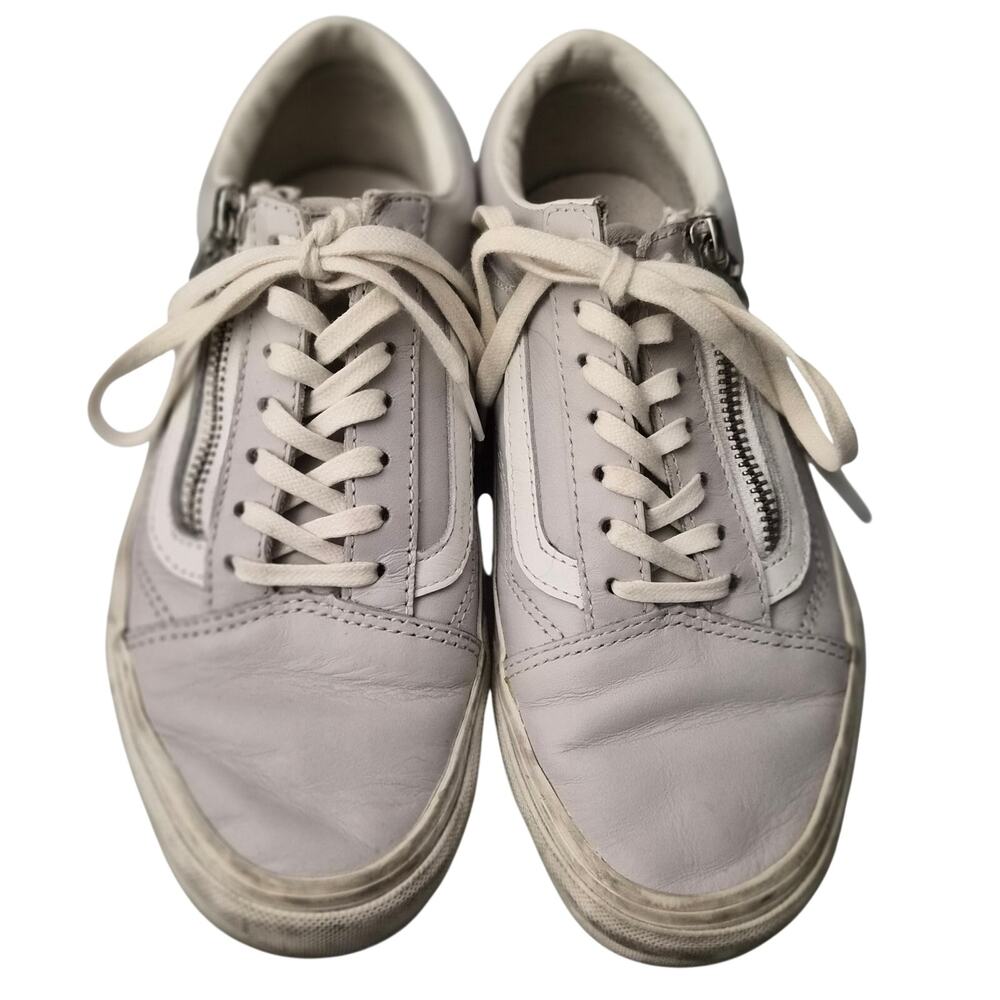 Vans Old Skool Zip Lavender Gray Leather Sneakers Shoes Womens 7 Mens 5.5